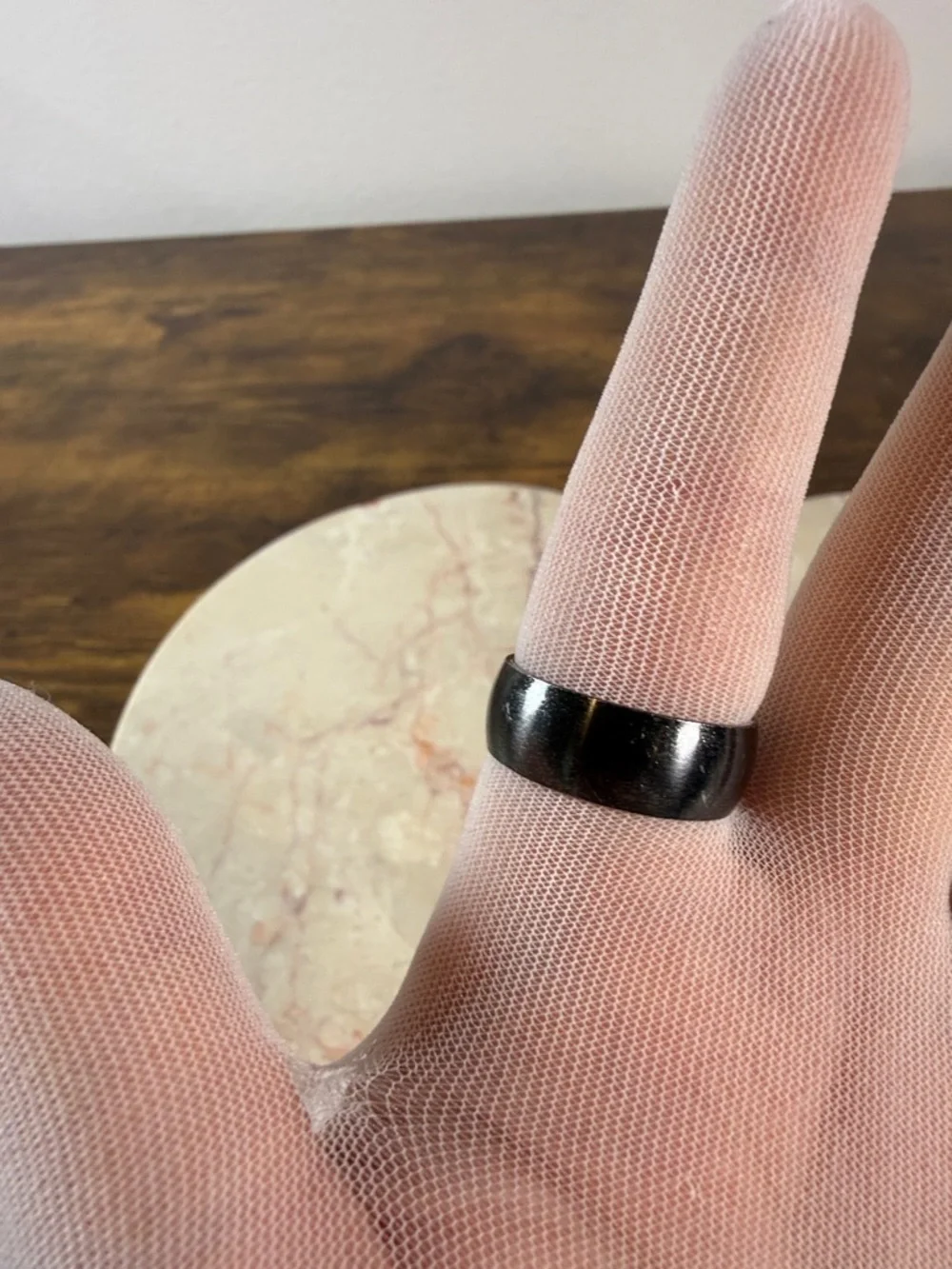 Titanium Men's Dome Ring in Gunmetal Black